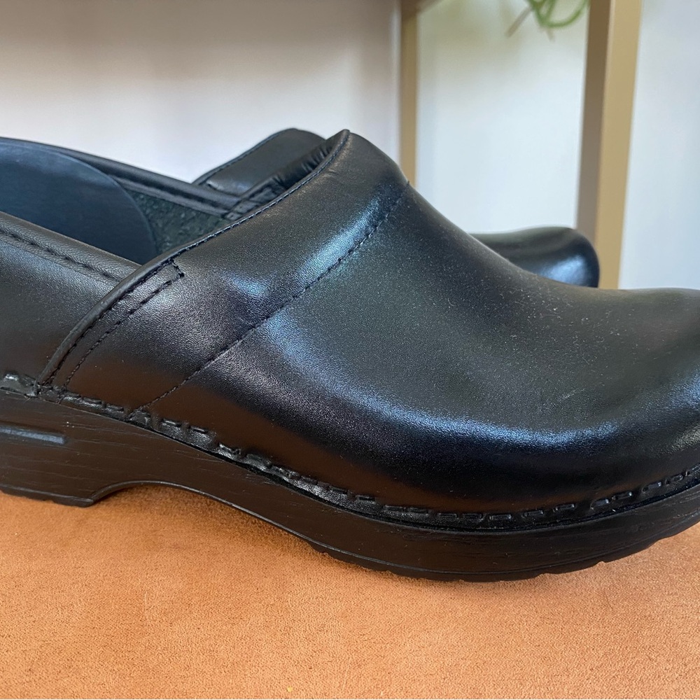 Dansko Black Leather Clogs